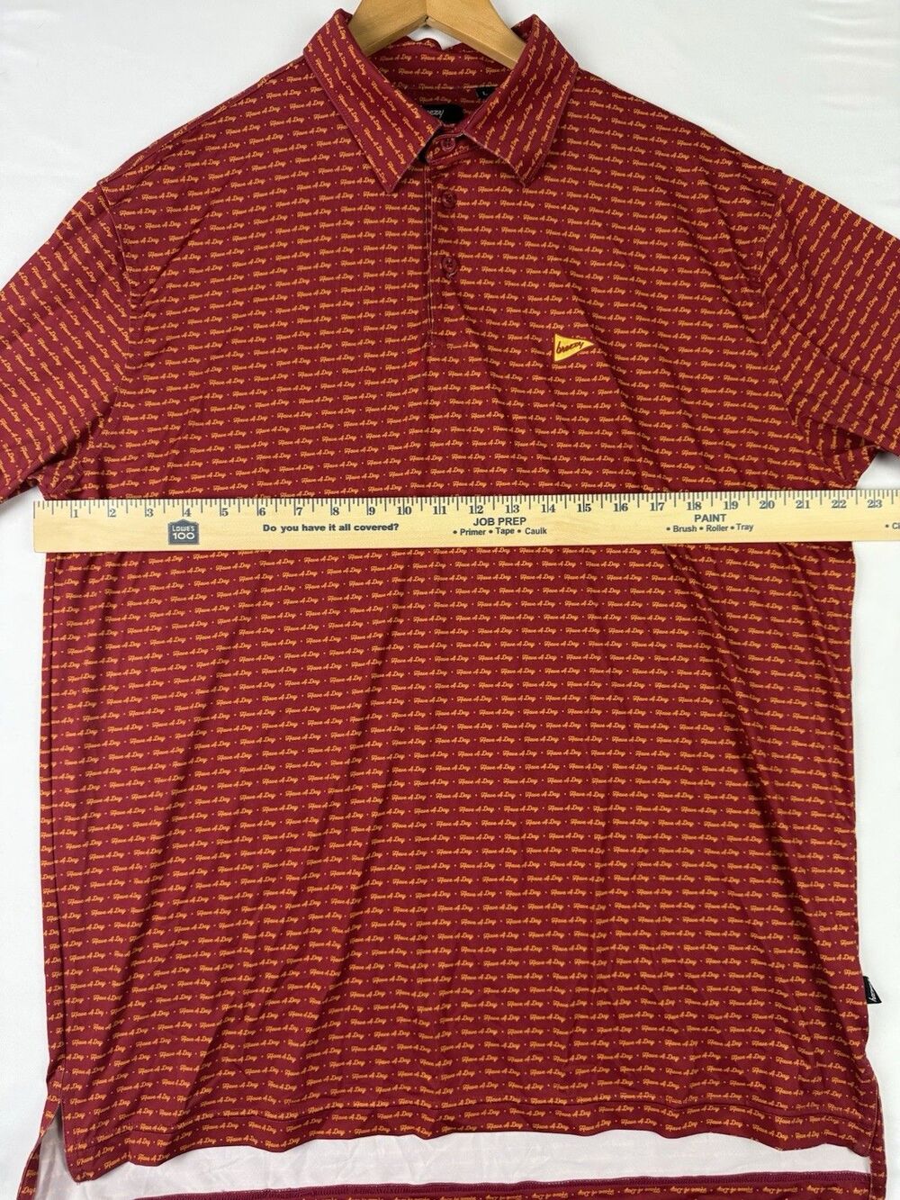 Breezy Golf Polo Have A Day Red Yellow Size Large - Picture 8 of 8